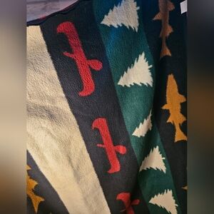 Vintage Made in USA Biederlack Cabin Color Wrap Blanket Fisherman Coastel